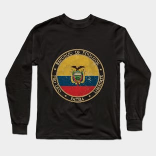 Vintage Republic of Ecuador USA South America United States Flag Long Sleeve T-Shirt